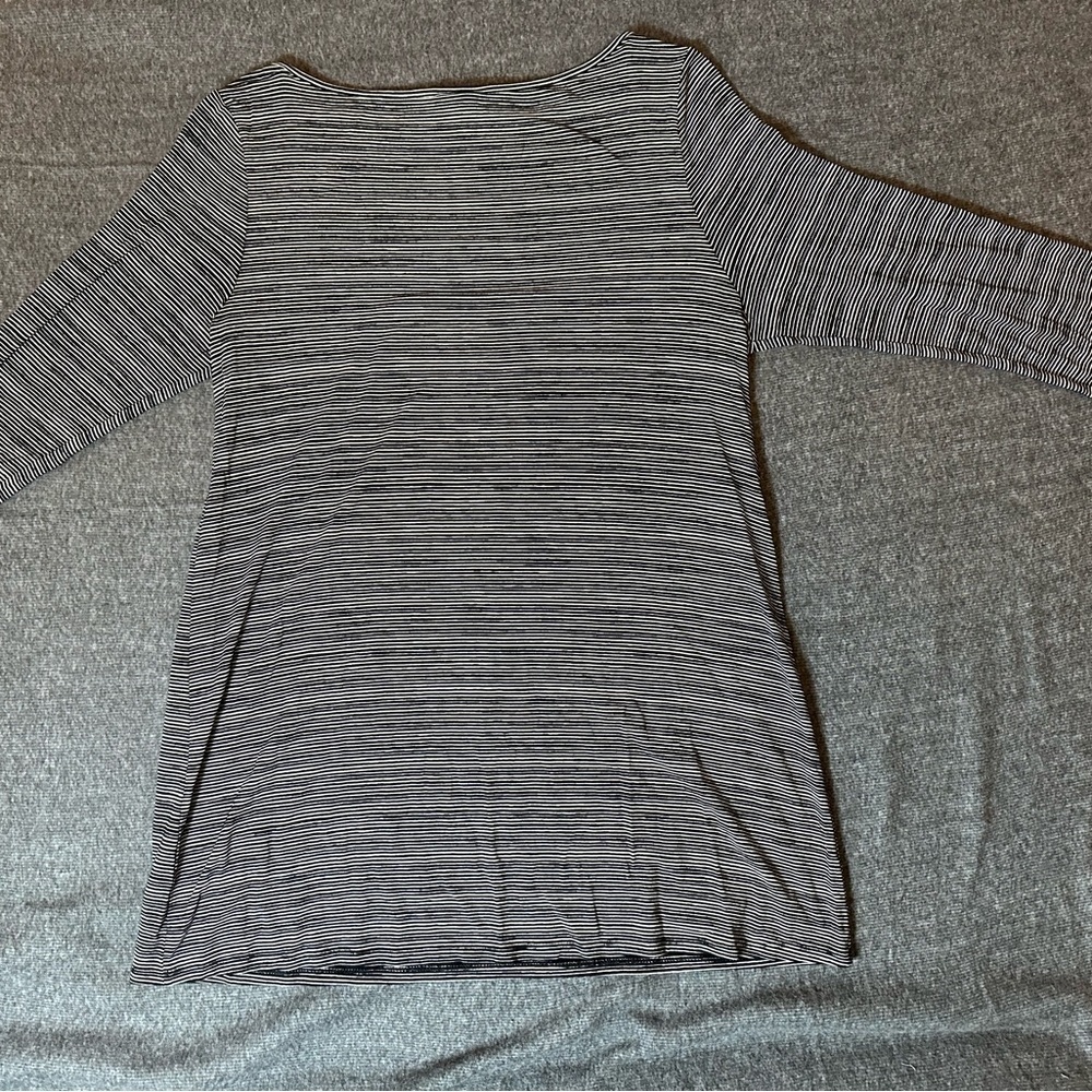 Womens J.Jill Black White Striped Dress 3/4Sleeve, Casual Business, Size Medium - Picture 7 of 7